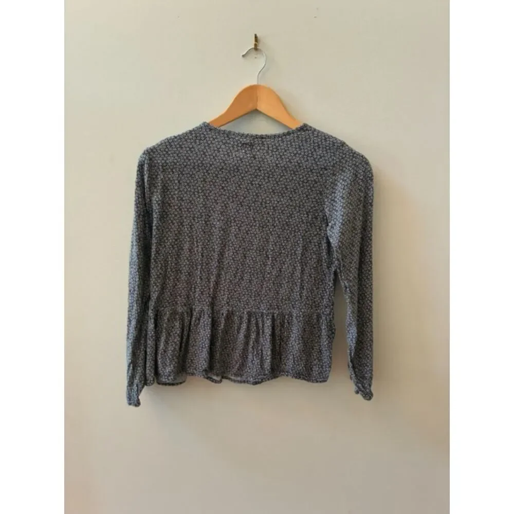 GAP Kids Floral Peplum Top | XL (12) | Navy | EUC